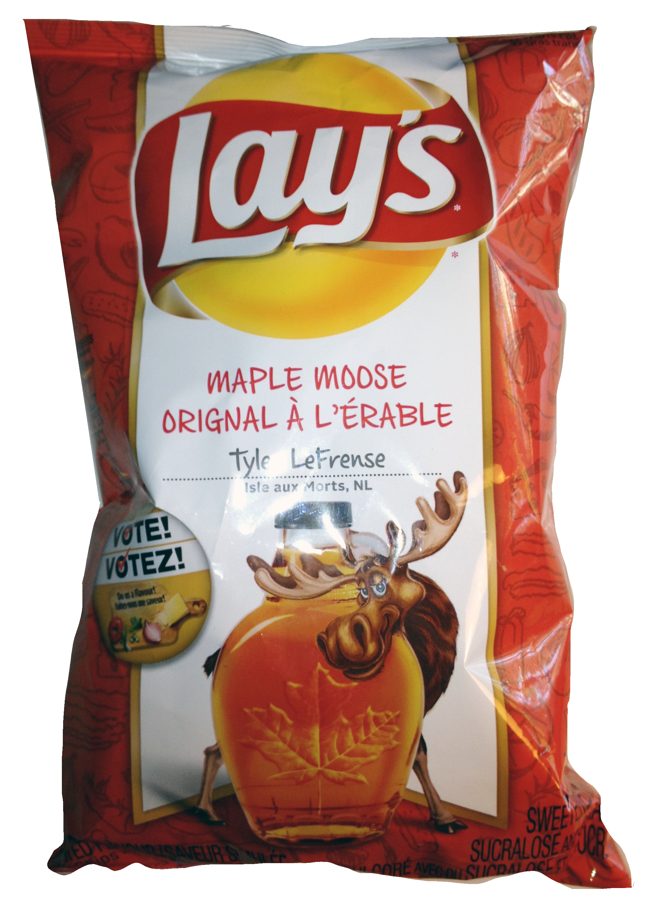 Maple moose flavour crisps