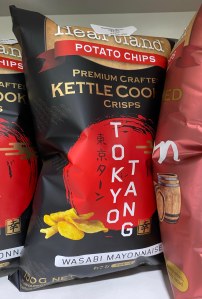 A crisp packet with Tokyon Tang: Wasabi Mayonnaise written on the front